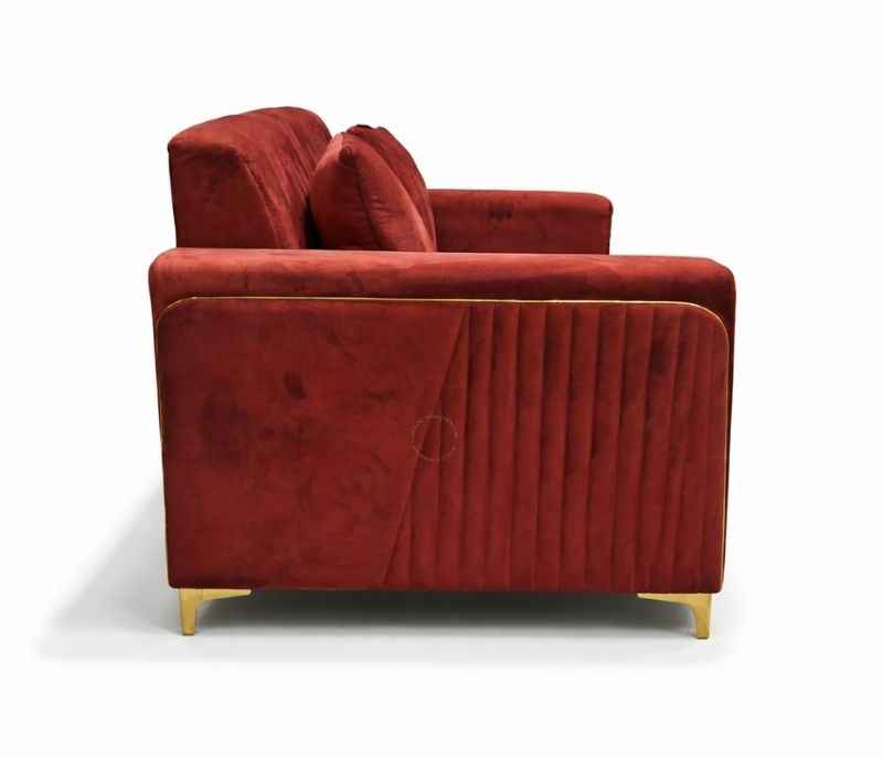 Image 9 for New Oreo Sofa 3+2+2 Puffy+Center Table With Glass Velvet Fabric (EC)(HYD)