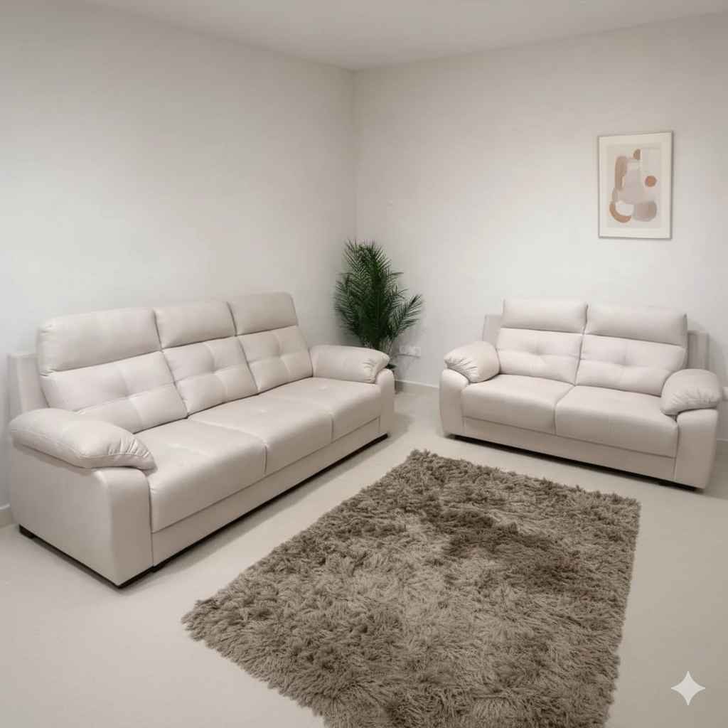 Image 1 for Atlas Comfort Sofa 3+2 Seater Velvet Suede Fabric (Irish Cream) (BWD)