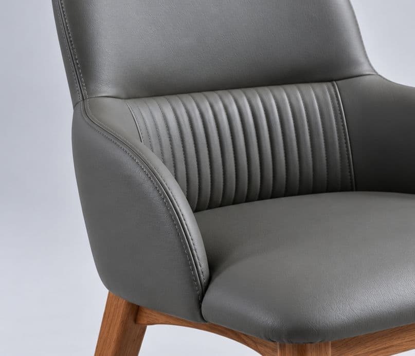 Image 10 for Dining Set 1+6 Seater 182-136 Chairs Leatherette With Rubber Wood Base Laminate With PVD (BWD)