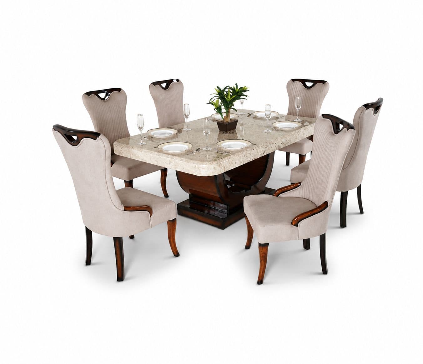 Image 2 for Diya Handle 1+6 Seater Dining Set ( RCH TD)(OWD)