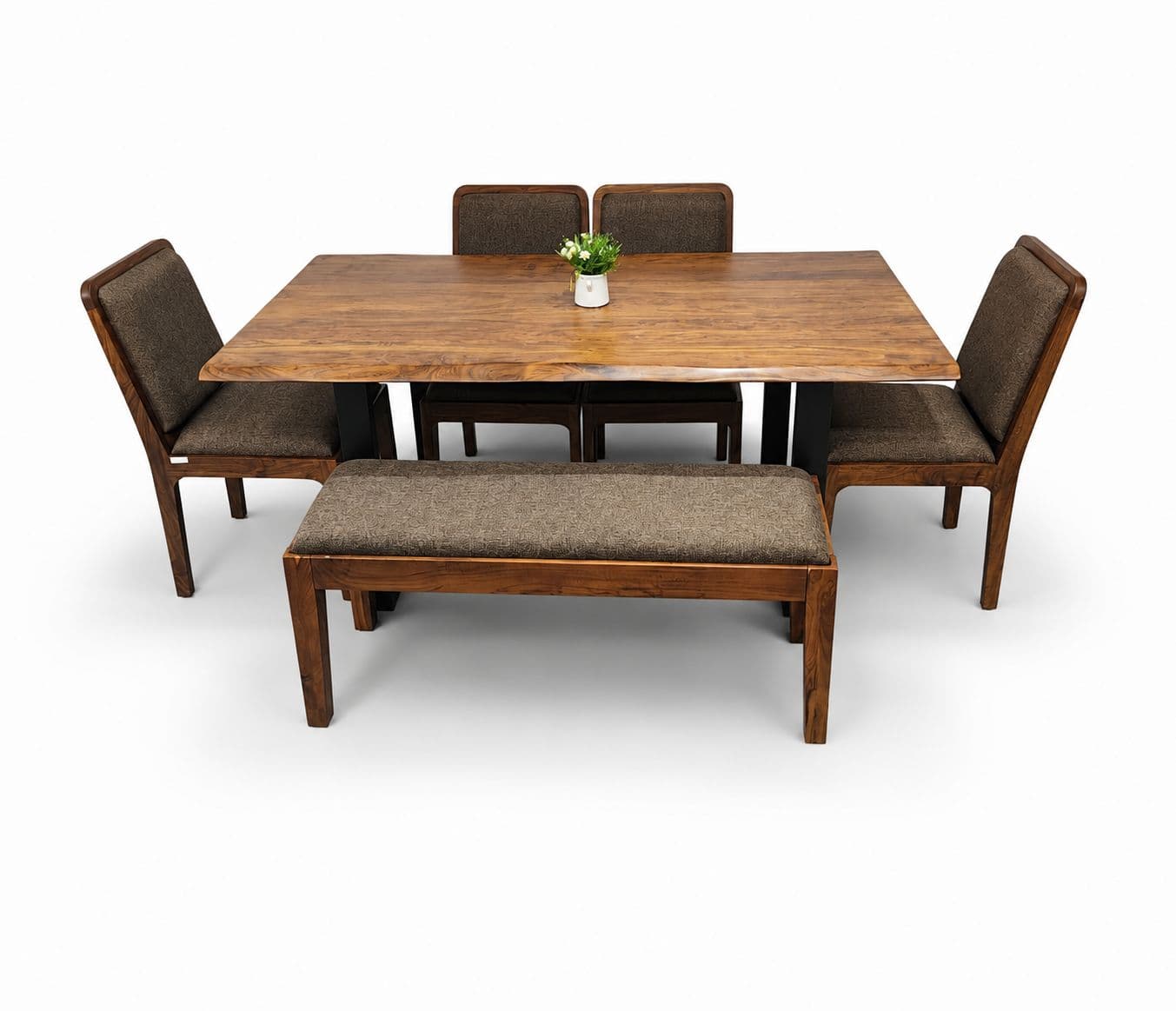 Image 3 for Live edge 1+4+Bench Solid Acacia Wood (BTM)
