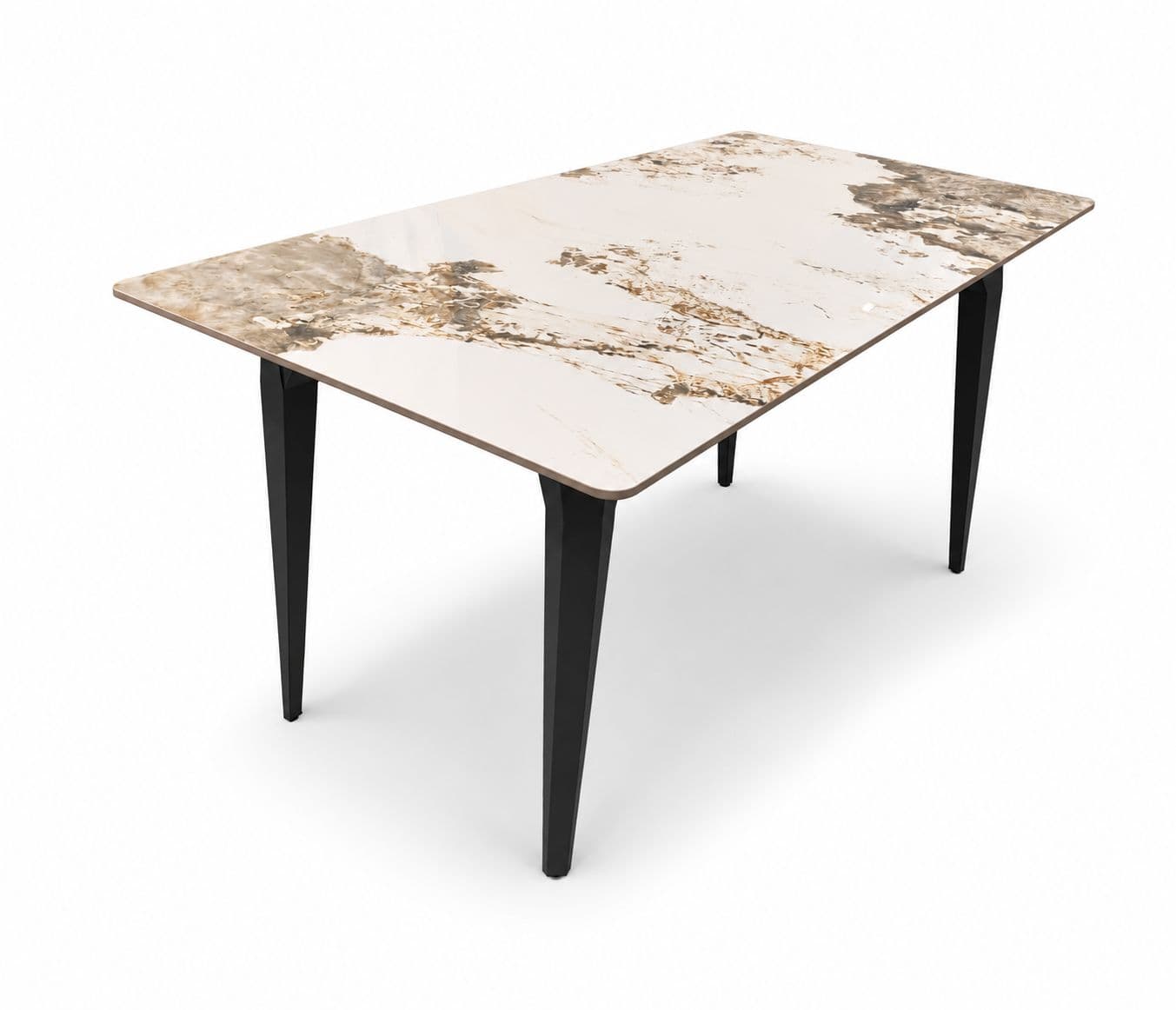 Image 6 for C065 Dining Table 160*90 Ceramic Top And Base Metal (WH)