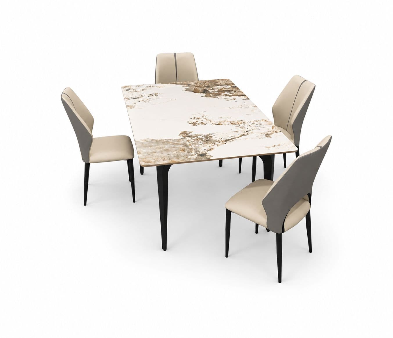 Image 3 for Dining Table 1+4 Seater C065+ Chair 99 Top Ceramic Chair And Base Metal (BTM)