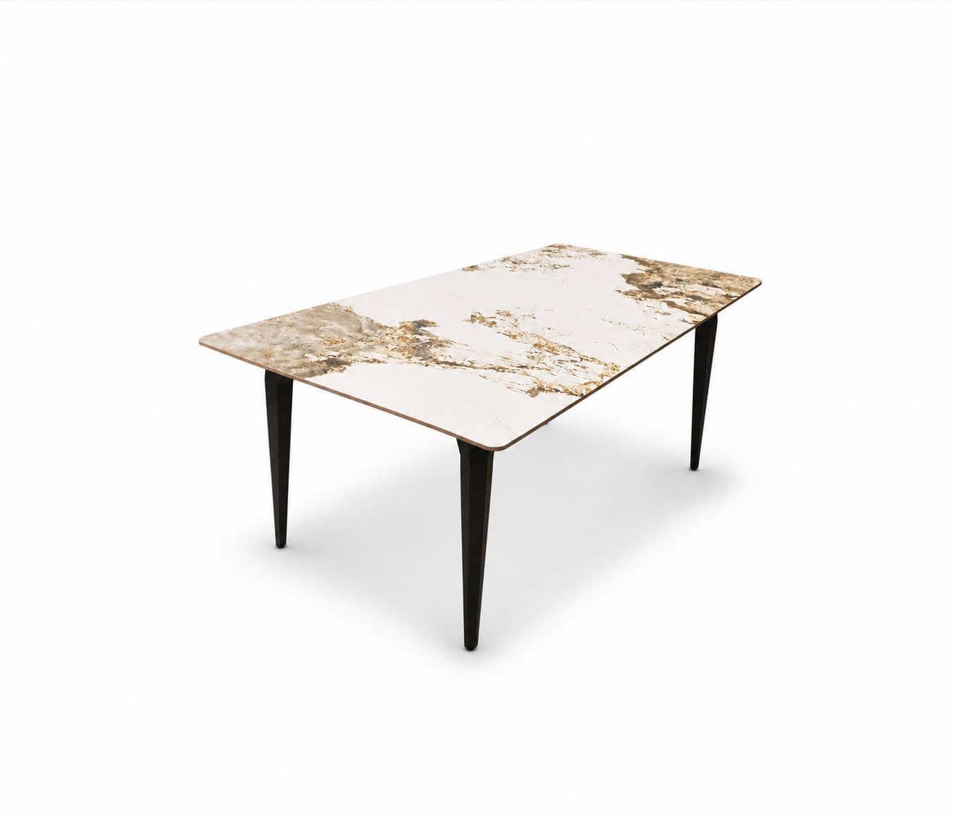 Image 4 for C065 Dining Table 160*90 Ceramic Top And Base Metal (WH)