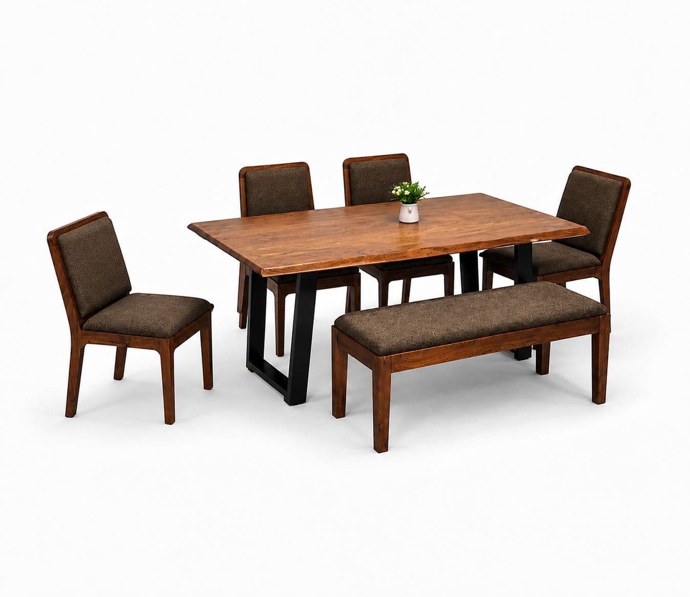 Image 4 for Live edge 1+4+Bench Solid Acacia Wood (BTM)