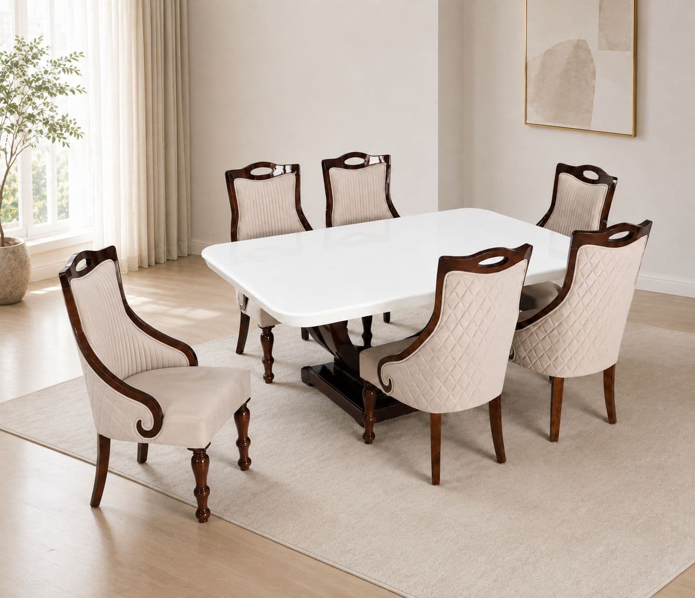 Ribbon Handle 1+6 Seater Dining Set ( RCH TD)(OWD)(WF)