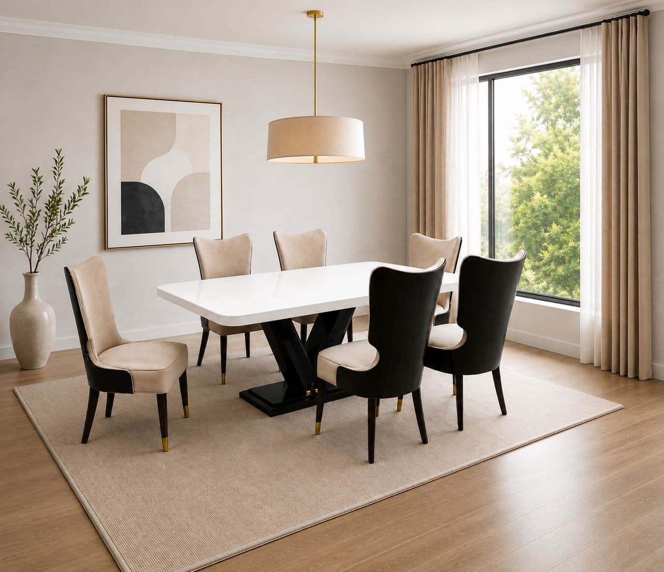 Image 1 for V-Type 1+6 Seater Dining Set ( RCH TD)(KORA)