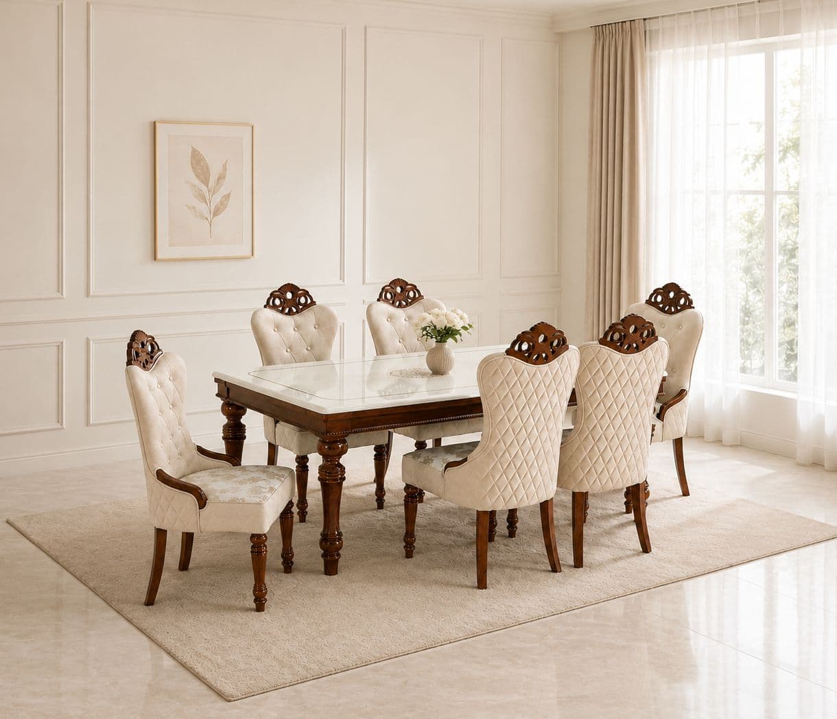 Ring Goli 1+6 Seater Dining Set ( RCH TD)(OWD)