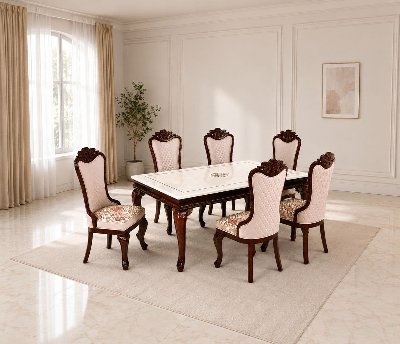 Trishul 1+6 Seater Dining Set ( RCH TD)(OWD)