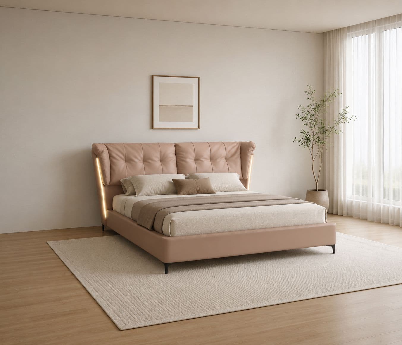 2239 Leather Cot With King Size Hydraulic Storage (EC)(BWD)