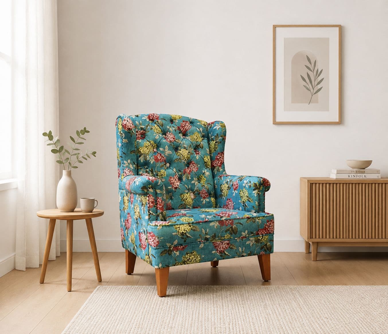 Accent Chair Single Seater Velvet Fabric (SKN OTD)
