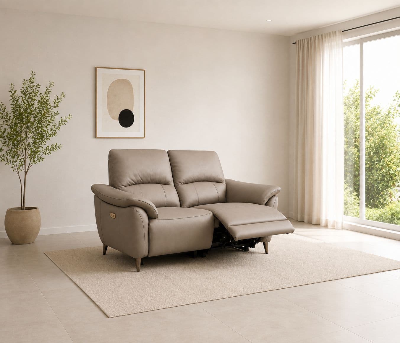 Image 1 for 6659 2 Seater Static Sofa With Body Touch Leather (WH)