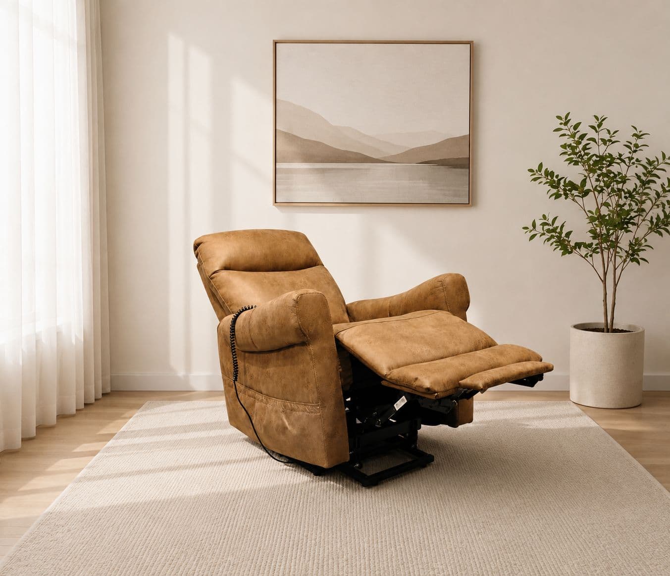 70876 Manwah Single Seater Recliner & Lift chair Fabric (CP OTD)