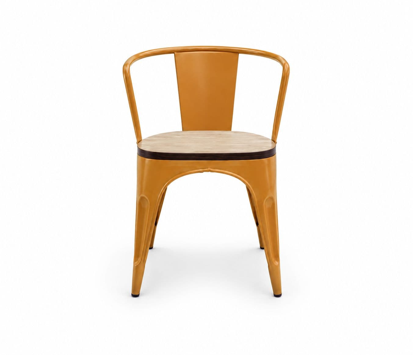 Image 2 for Metal Chair with Wooden Handle Cafe Chair (PM)