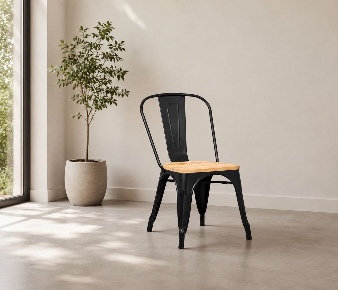 Image 1 for Metal With Wood Cafe Chair (PM)