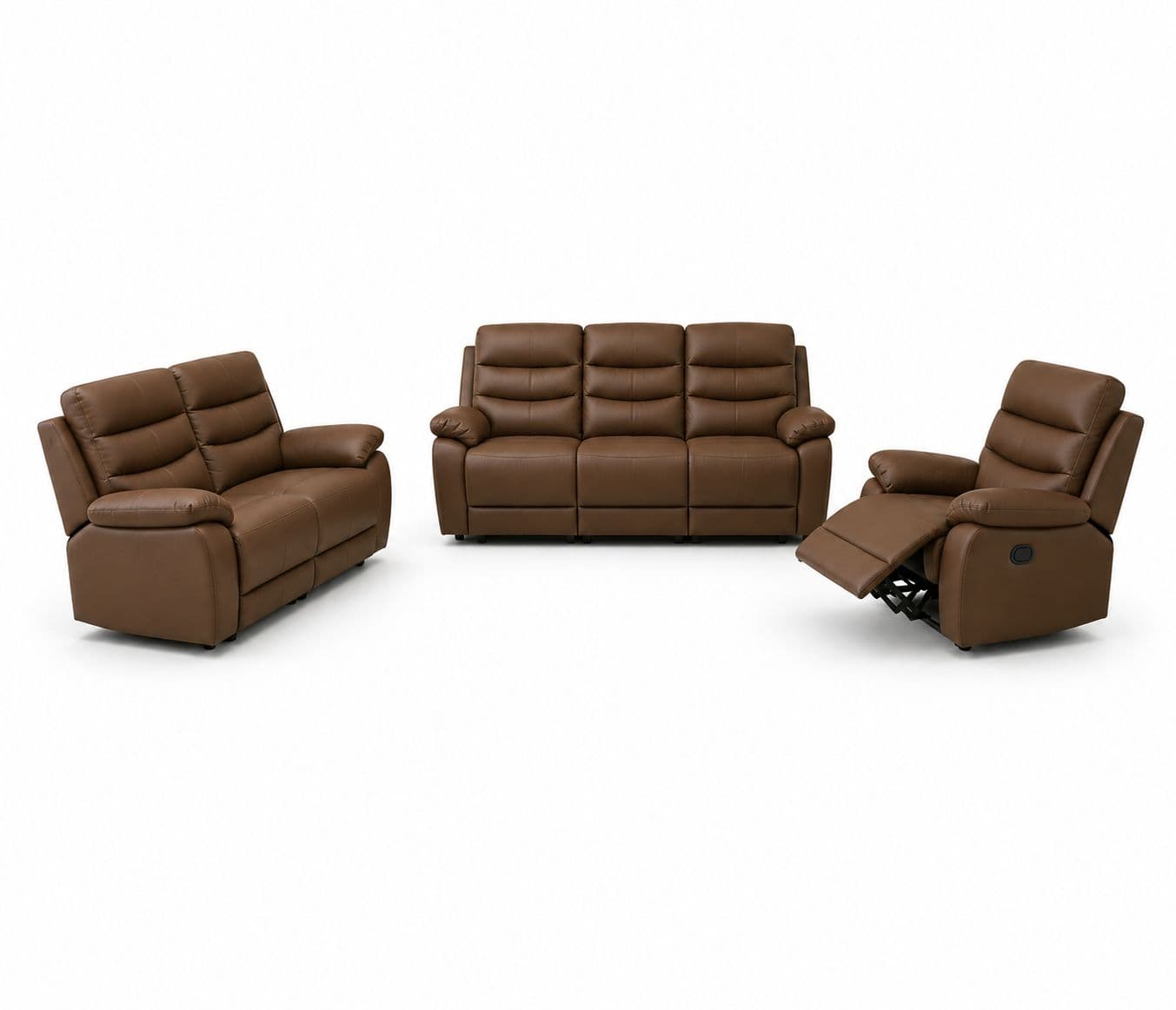 Image 3 for 1414 3+2+1 Sofa Set Manual Recliner Body Touch Leather (BTM)(HYD)