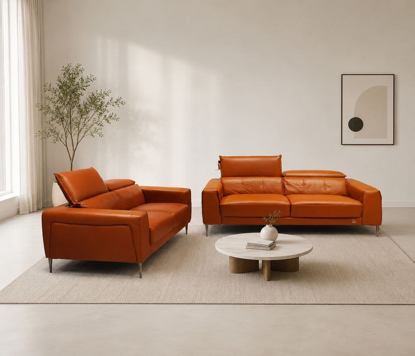 Sofa Set BC10153 3+2 Seater Pure Leather (HYD OTD)