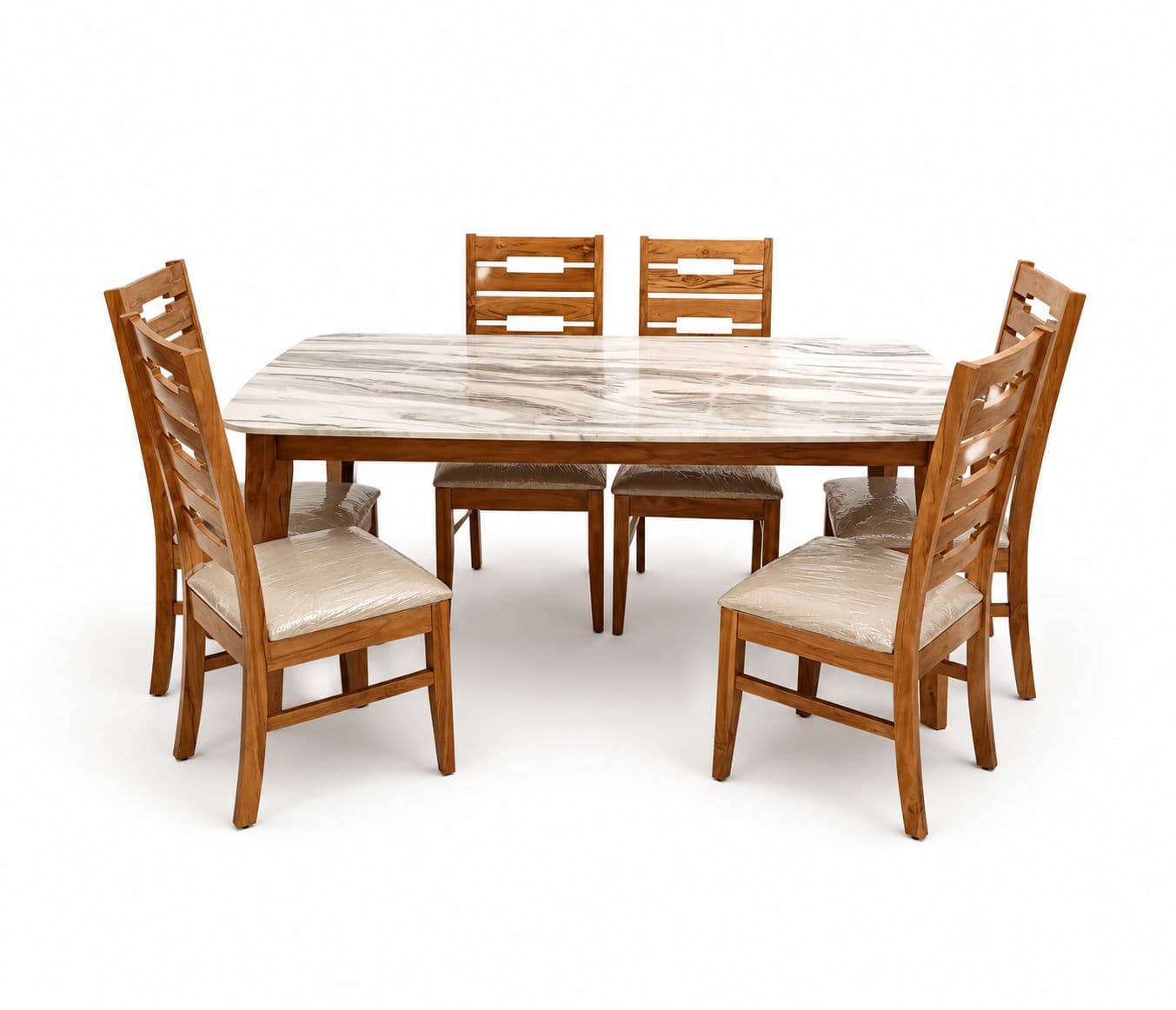 Image 5 for Imperium Elite 1+6 Dining Set Teakwood With Marble Top (HYD)(EC)