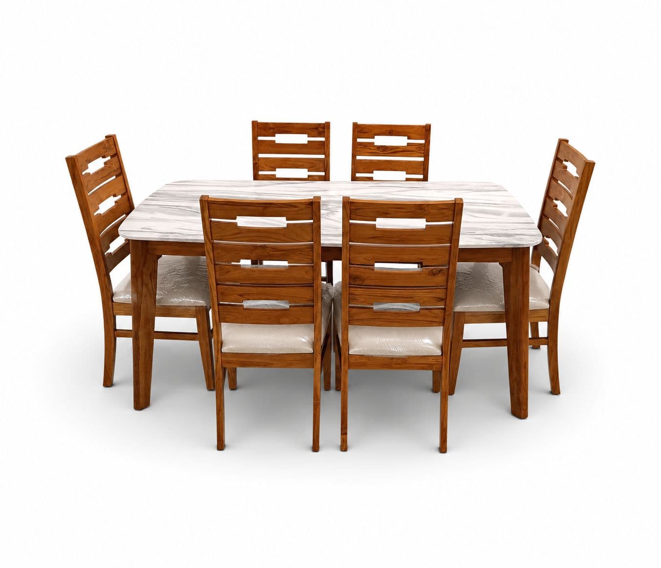 Image 4 for Imperium Elite 1+6 Dining Set Teakwood With Marble Top (HYD)(EC)