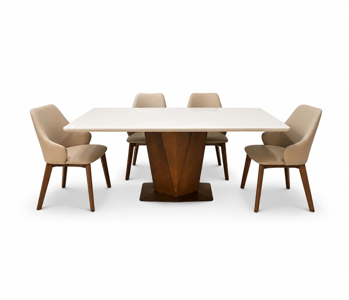 Image 4 for Dining Set 1+6 Seater 3663/D -302 Marble Top With Ash Wood With Metal Strip (BTM)