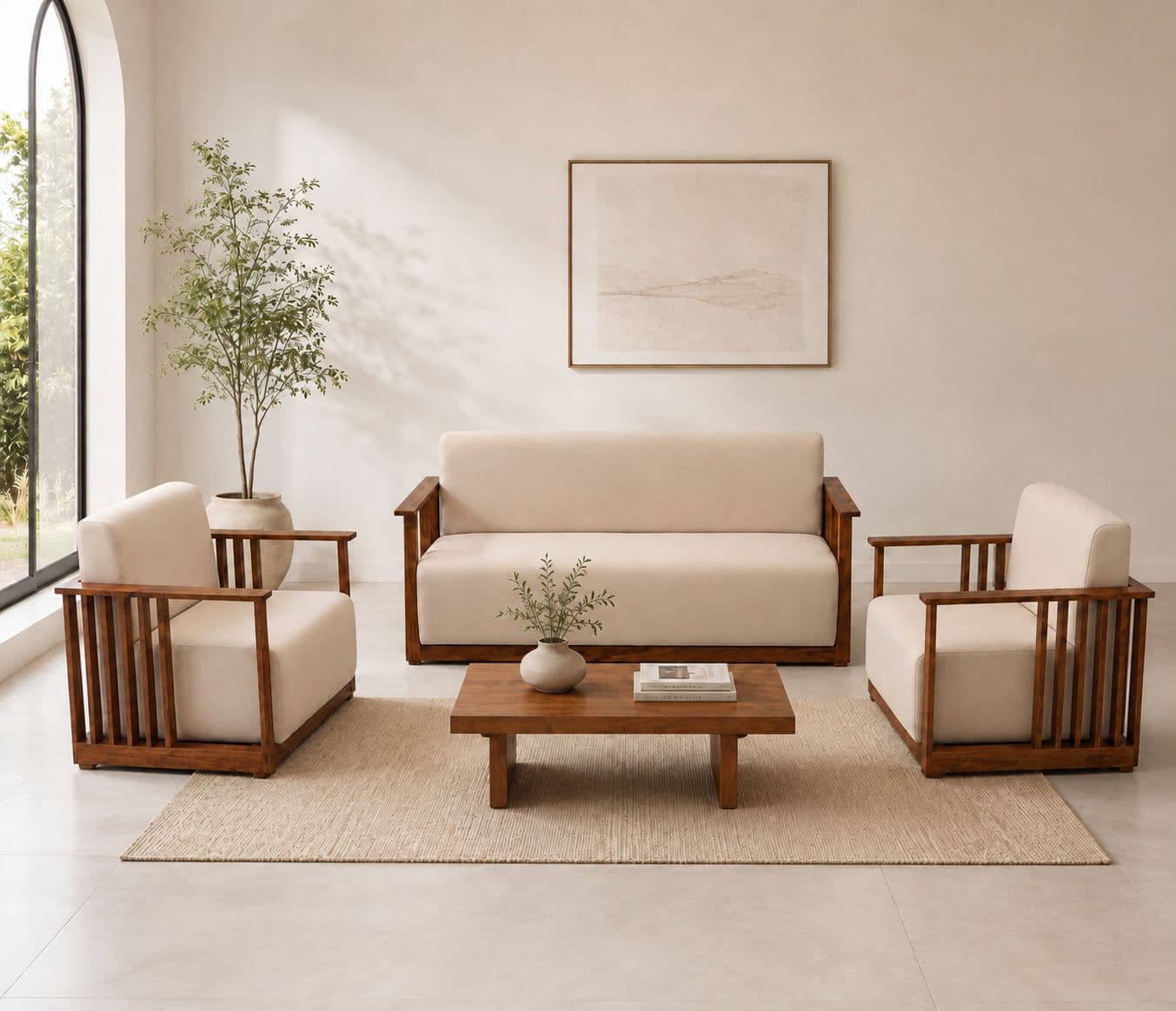 Imperium Arctic 3+1+1 Seater Suede Fabric (HYD)