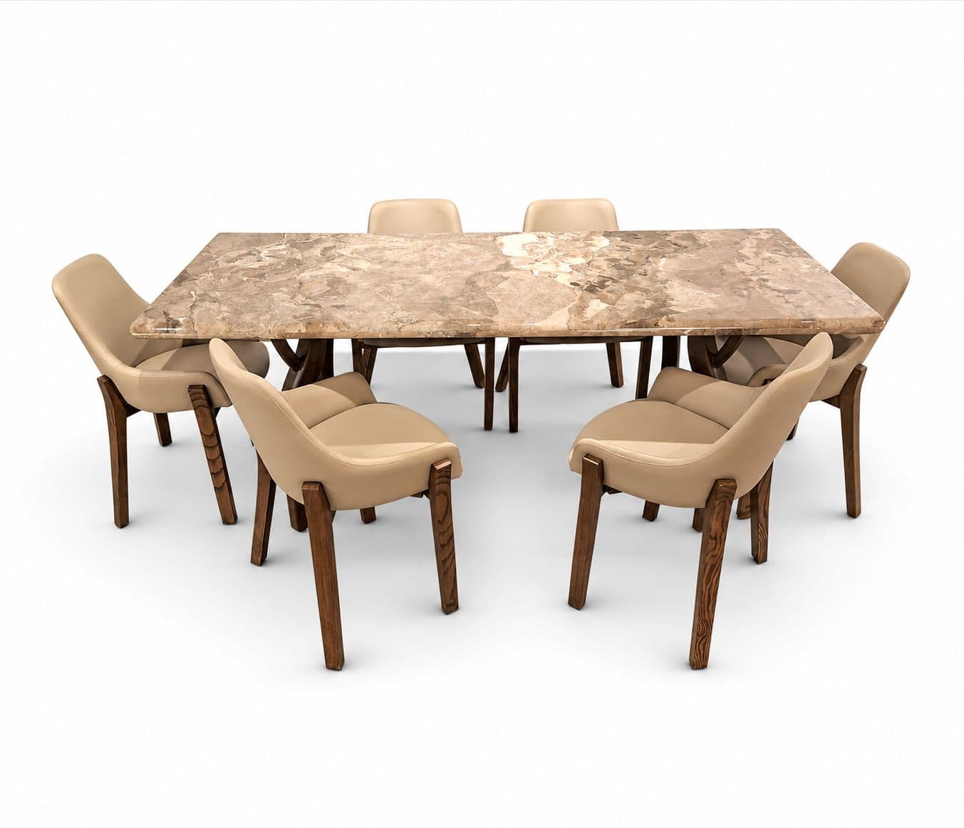 Image 4 for DT03 /DC02 1+6 Seater With Top Batti Marble Top And Ash Wood Base (EC)