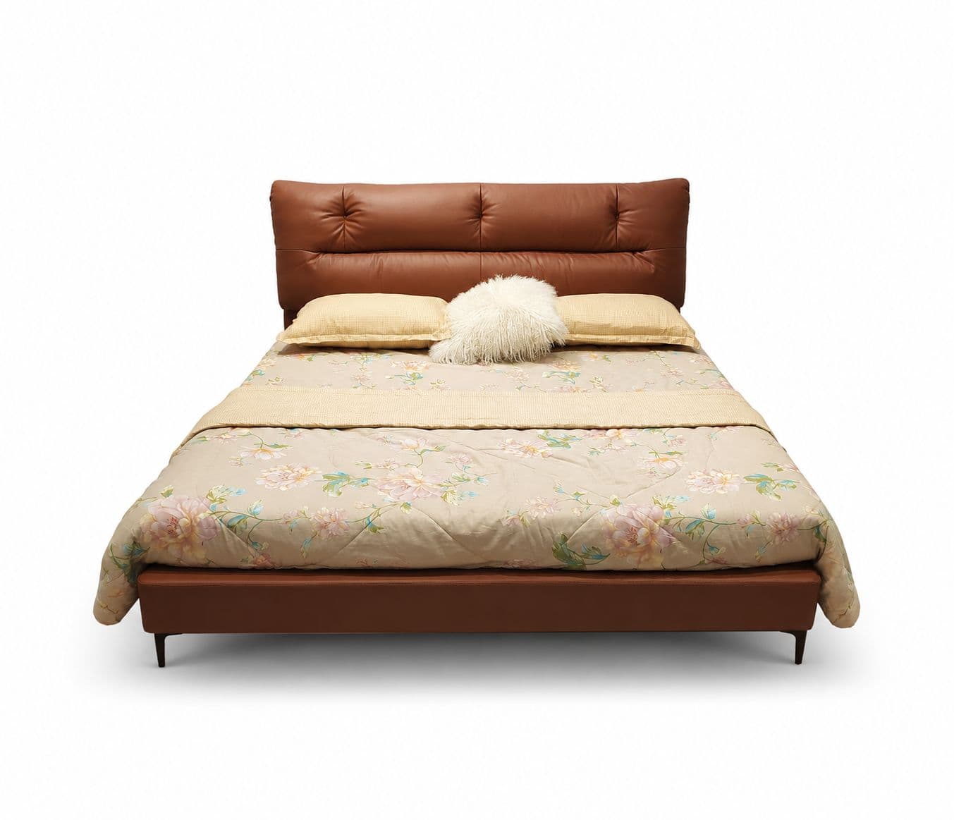 Image 6 for 1366 King Size Bed Without Storage With Leather Upholestry And Pine Wood Frames