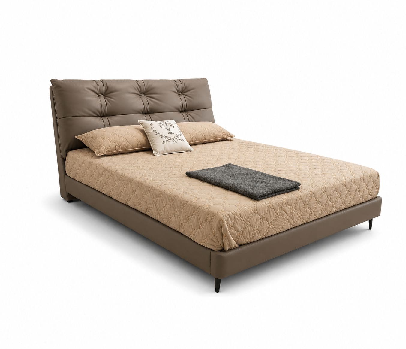 Image 3 for 573/4118 King Size Bed Without Storage Leather Bed With Pine Wood Frames