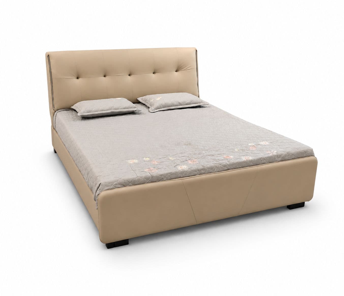 Image 3 for ZK012 King Size Bed Without Storage With Leather Upholestry And Pine Bed Frames (HYD)