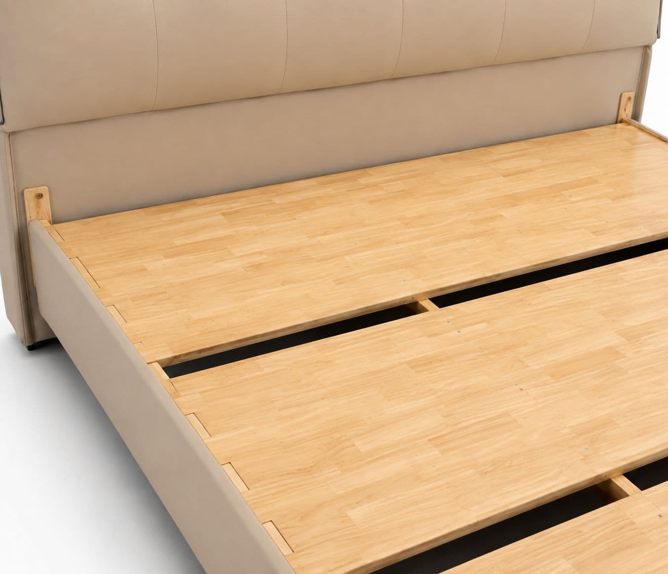 Image 7 for ZK012 King Size Bed Without Storage With Leather Upholestry And Pine Bed Frames (HYD)