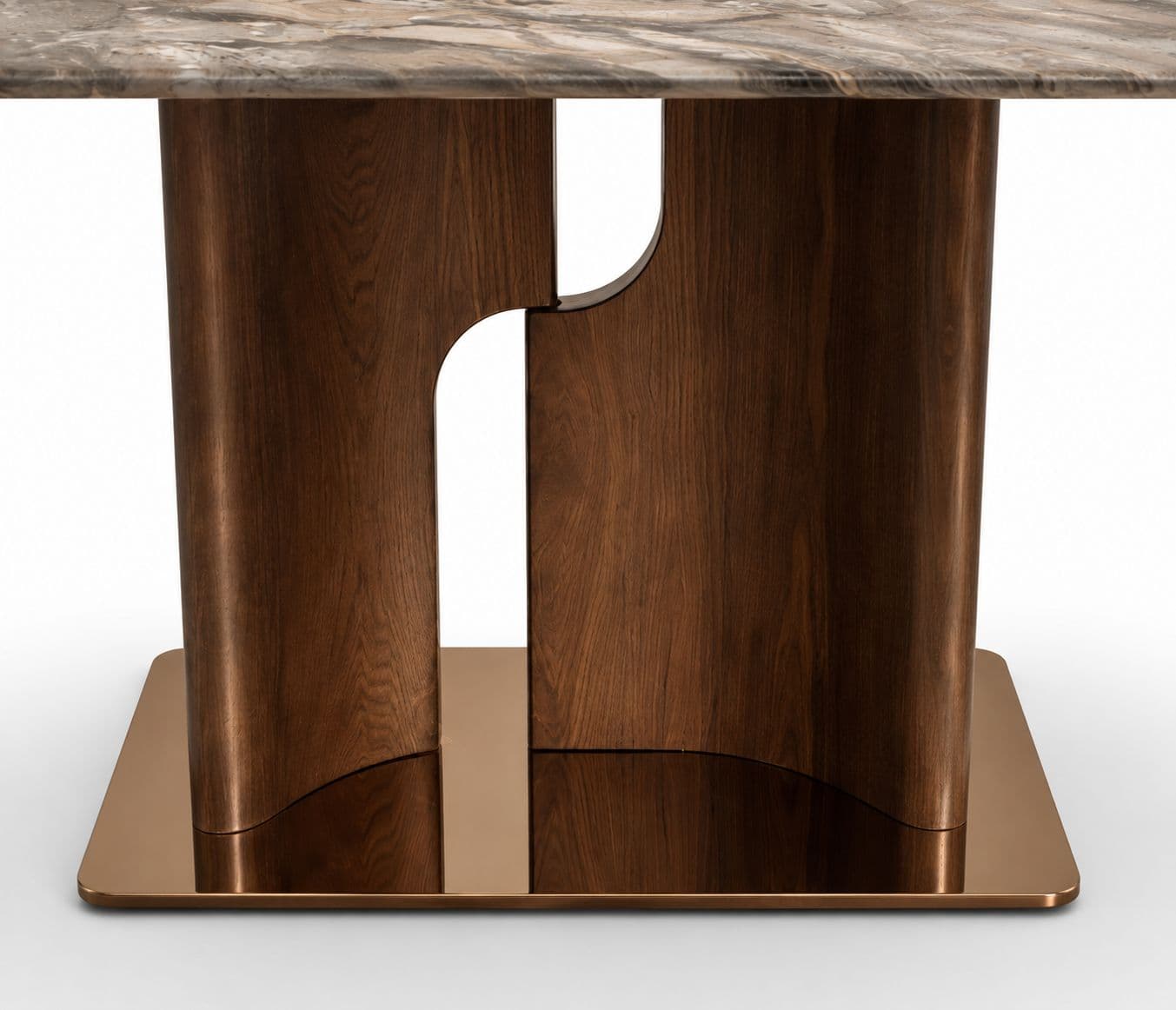 Image 11 for Dining Table 137/3983-6/863 With Marble Top And Ash Wood Base With Metal Support