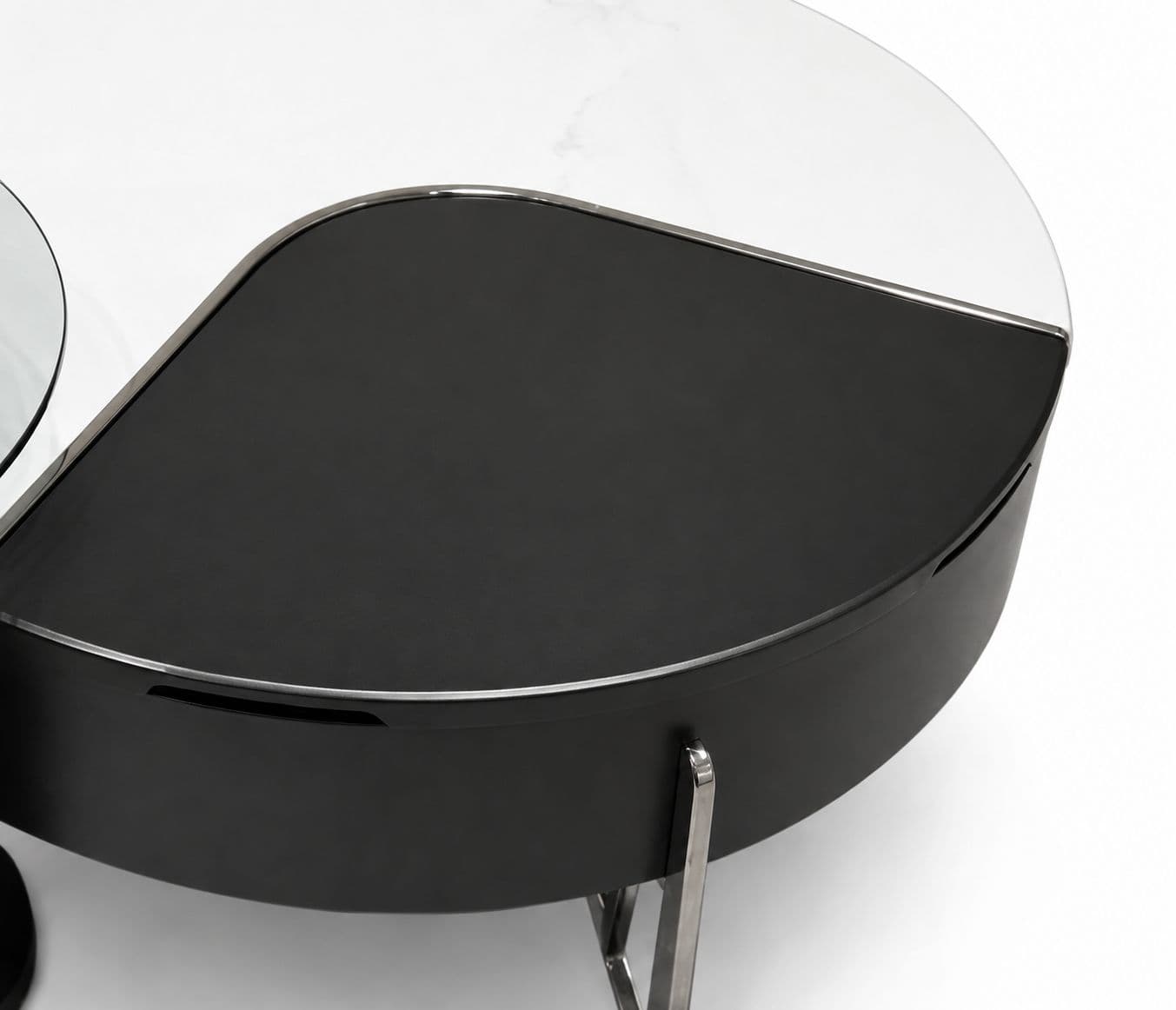 Image 4 for CT D2063 With Storage With Marble Top And Wood Combination And Glass Top And Corner Table (HYD)