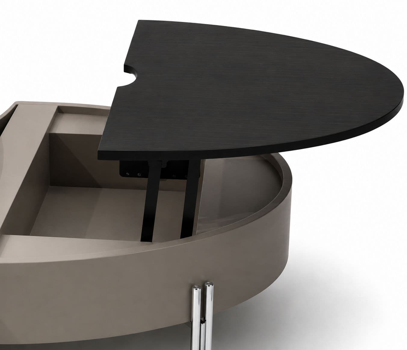 Image 9 for Center Table D2064 With Marble Top And Wood And Metal Base With Storage (HYD)