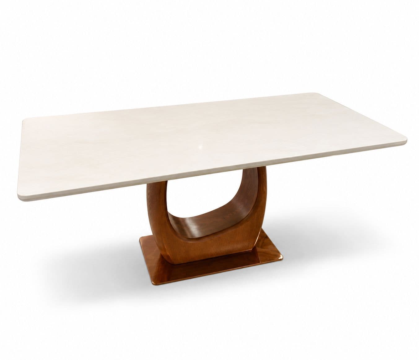 Image 10 for Dining Table 1+6 Seater 180/3588/709 With Marble Top And Wooden Base