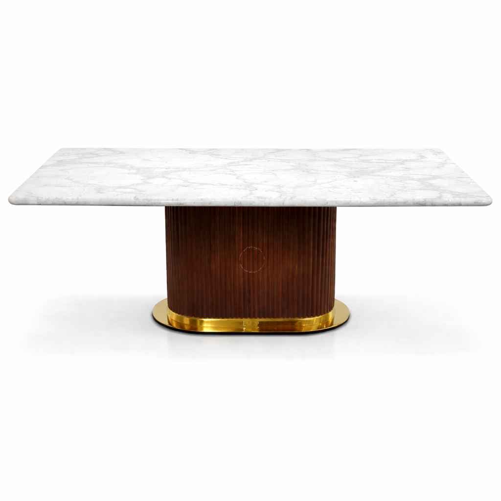 Image 8 for DT 37/DC ASH 412R 6 Seater Ash Wood Dining Table Set with Marble Top (HYD)(BS-WF)(BS-BWD)