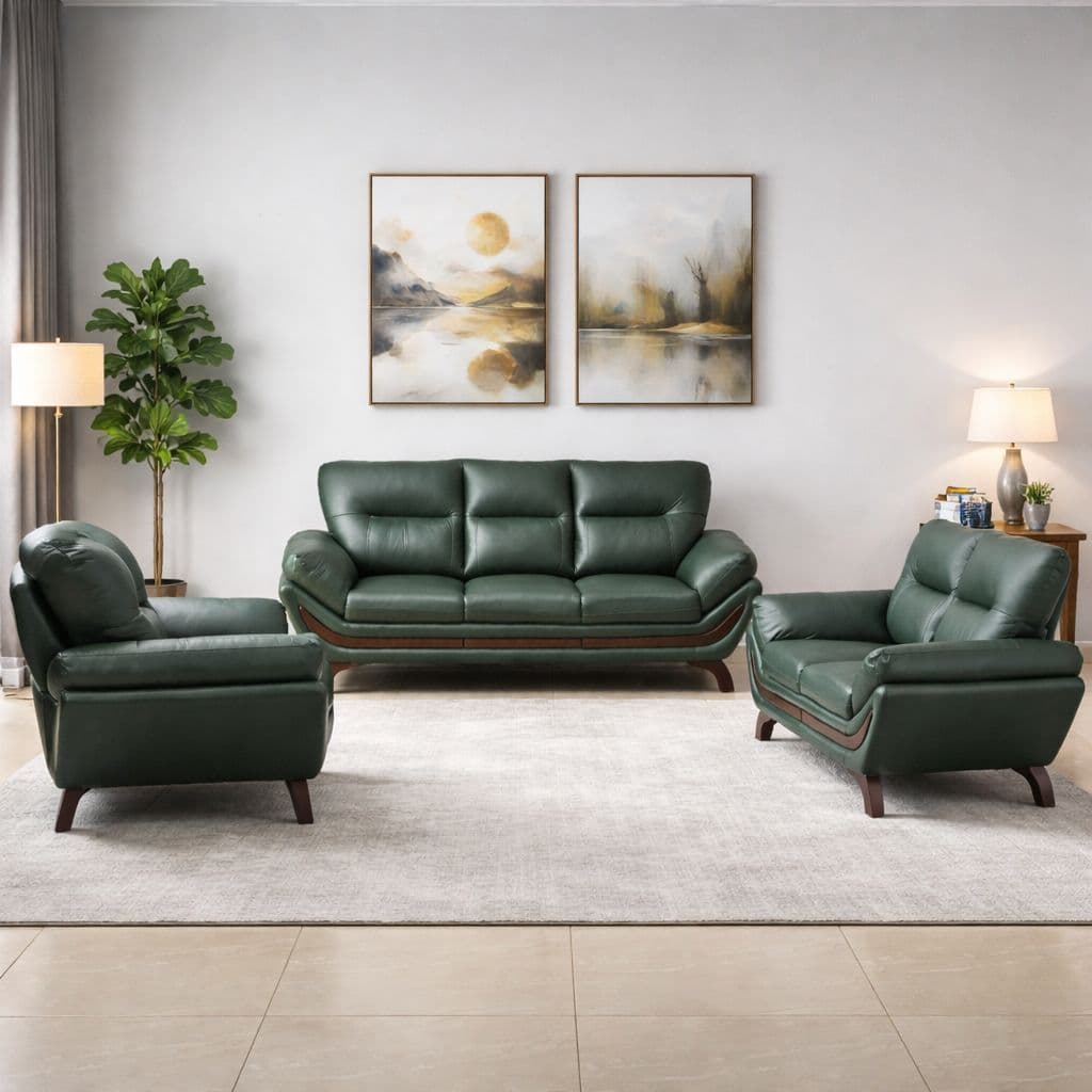 Image 1 for Florida Sofa Set 3+2+1 (Half Leather)