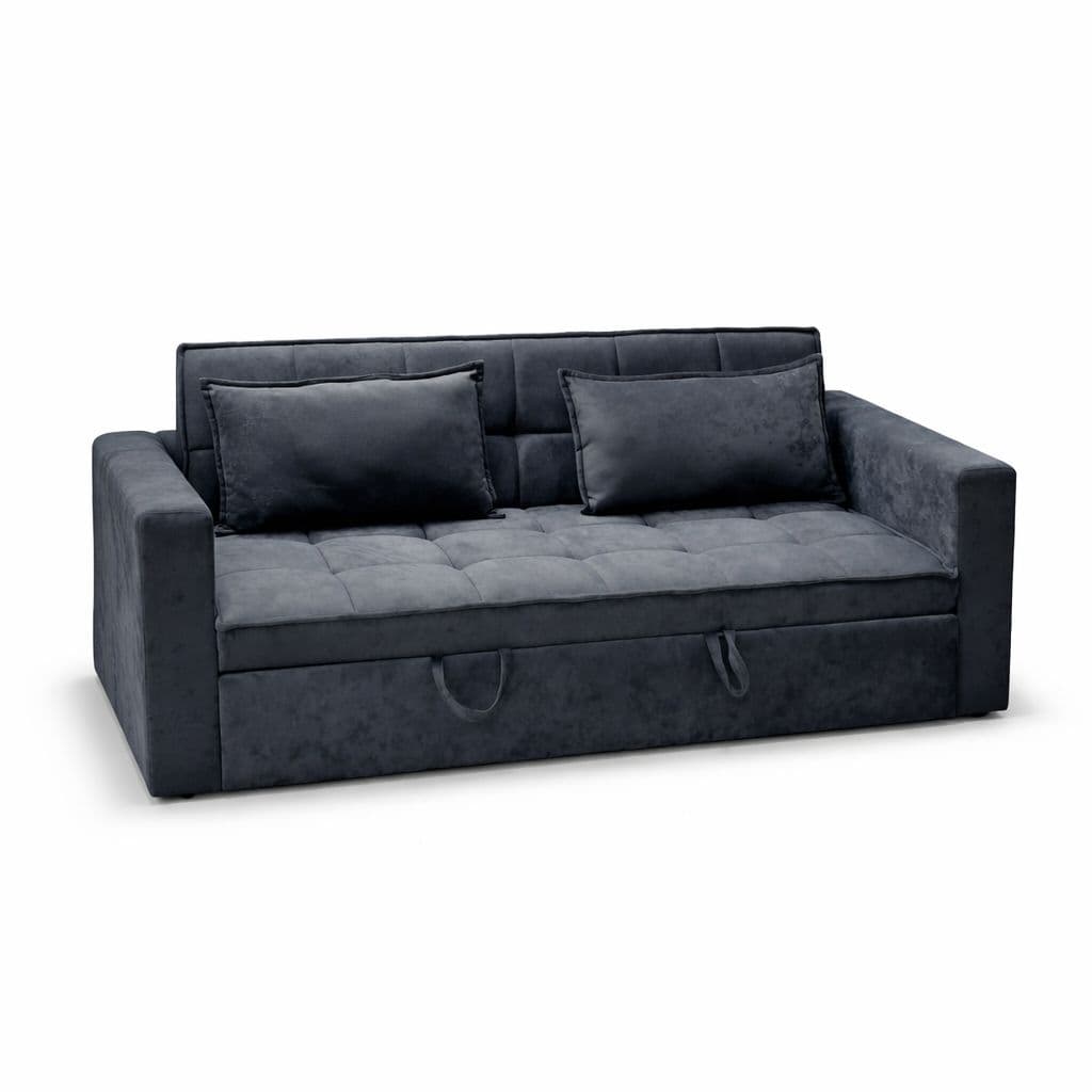 Image 3 for Anke Sofa Cum Bed 3 Seater Suede Fabric (BSK)(SKN)