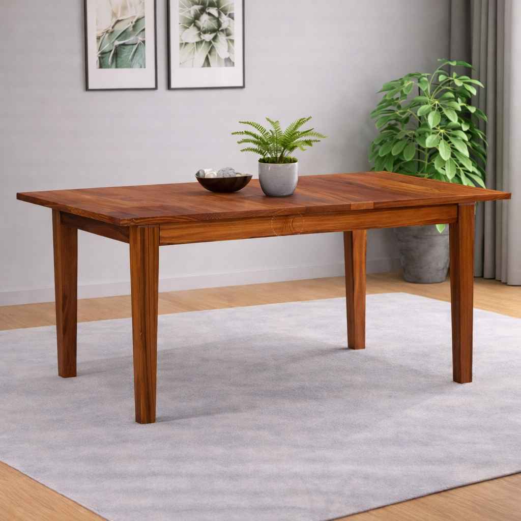 Image 1 for Arisbeth Extendable 4-6 Seater Wooden Dining Table (Honey Finish)
