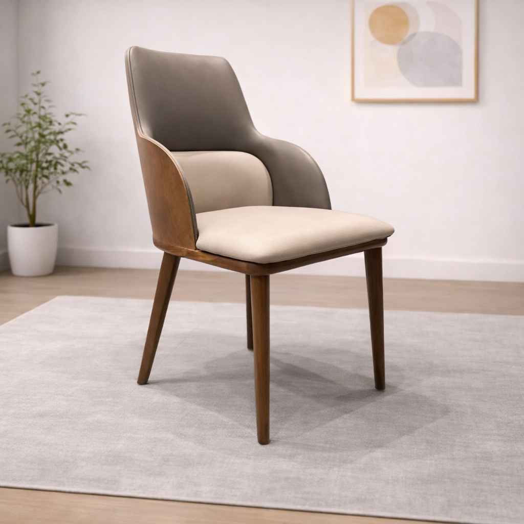 Image 1 for 2110 Oak Wood Dining Chair with Premium Leatherette Upholstery