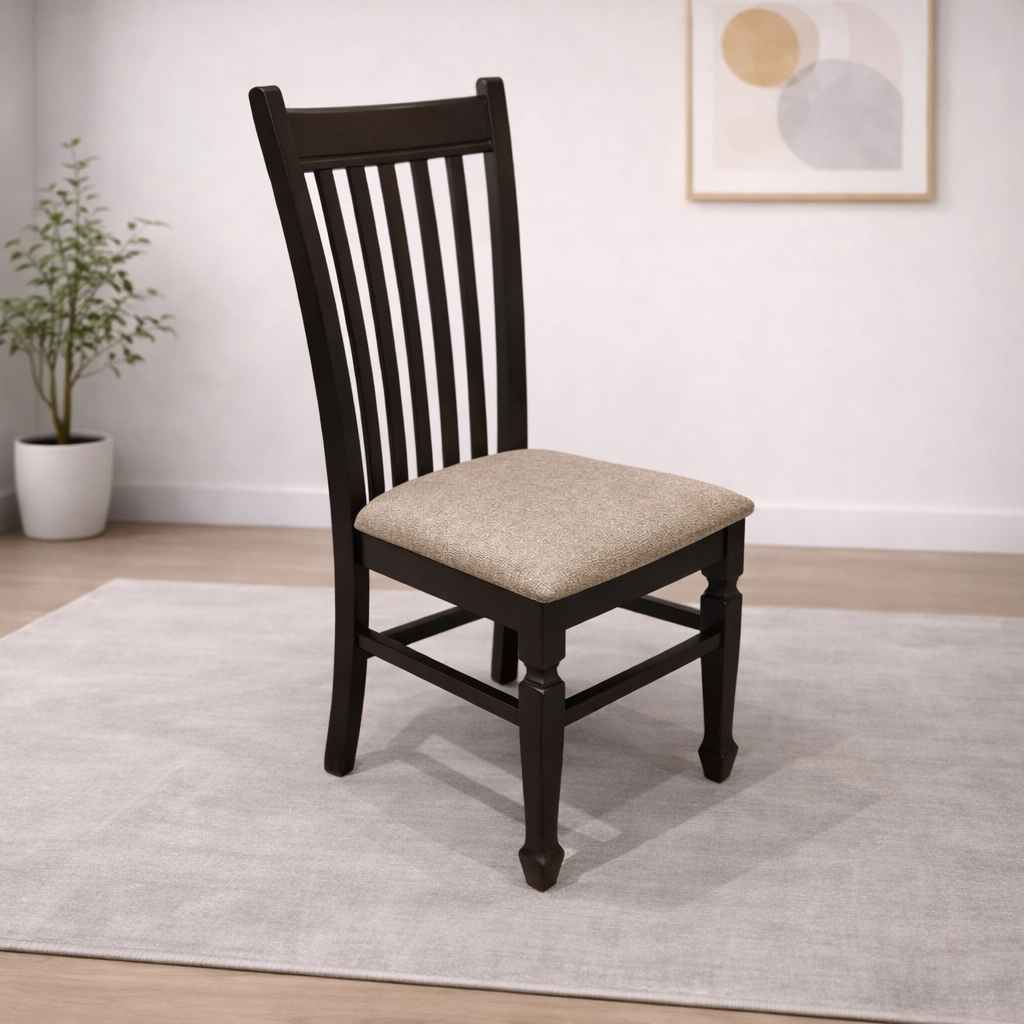 Image 1 for Damro Teak Wood Dining 1 Chair with Premium Fabric Upholstery