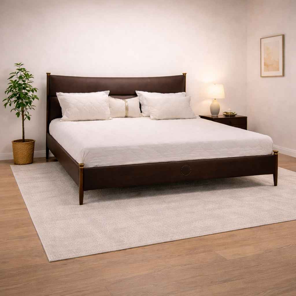 Image 1 for 2502 Queen Size Leather Bed without Storage (HYD)