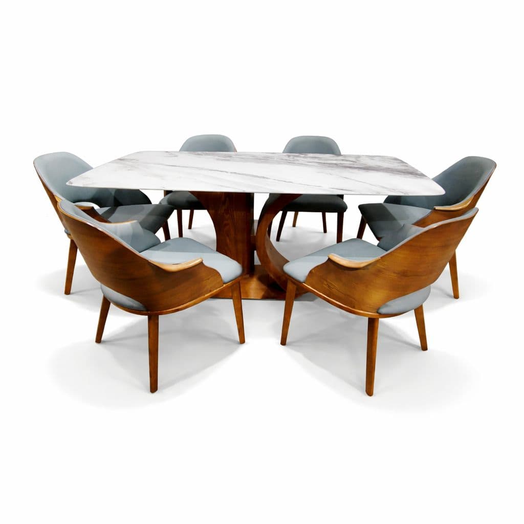 Image 4 for Dining Table Marble Top SY09+Base 656+DC 2136 1+6 Seater (HYD OTD)