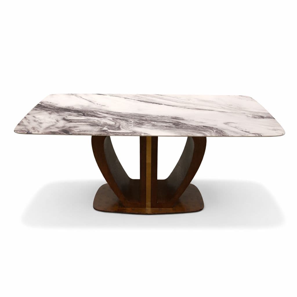 Image 9 for Dining Set 6+1 683/323 Imported Oak Wood With PVD Rose Gold And Marble Top (CP OTD)
