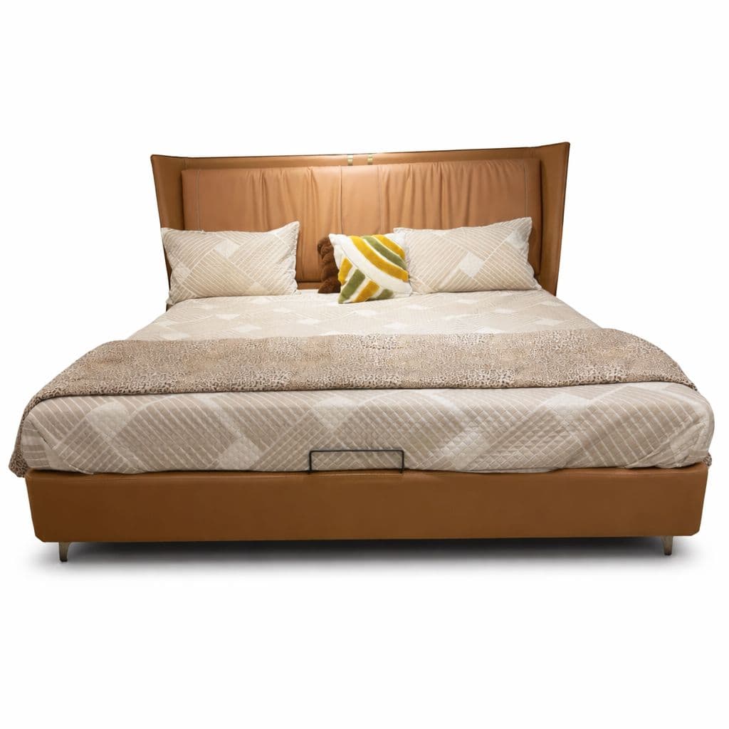 Image 5 for 1959 King Size Leather Bed Without Storage (WH)