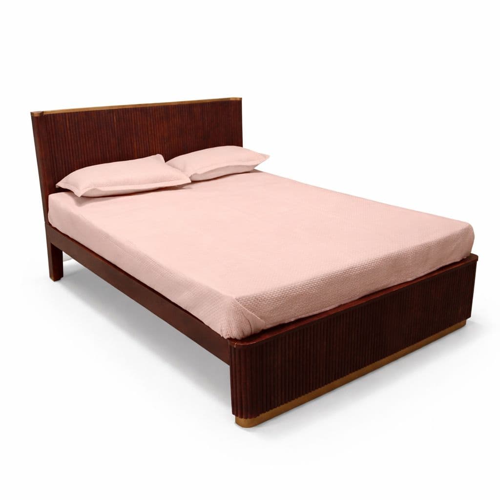 Image 4 for Fluted King Size Without Storage ( Acacia Wood, Brown)(WF)