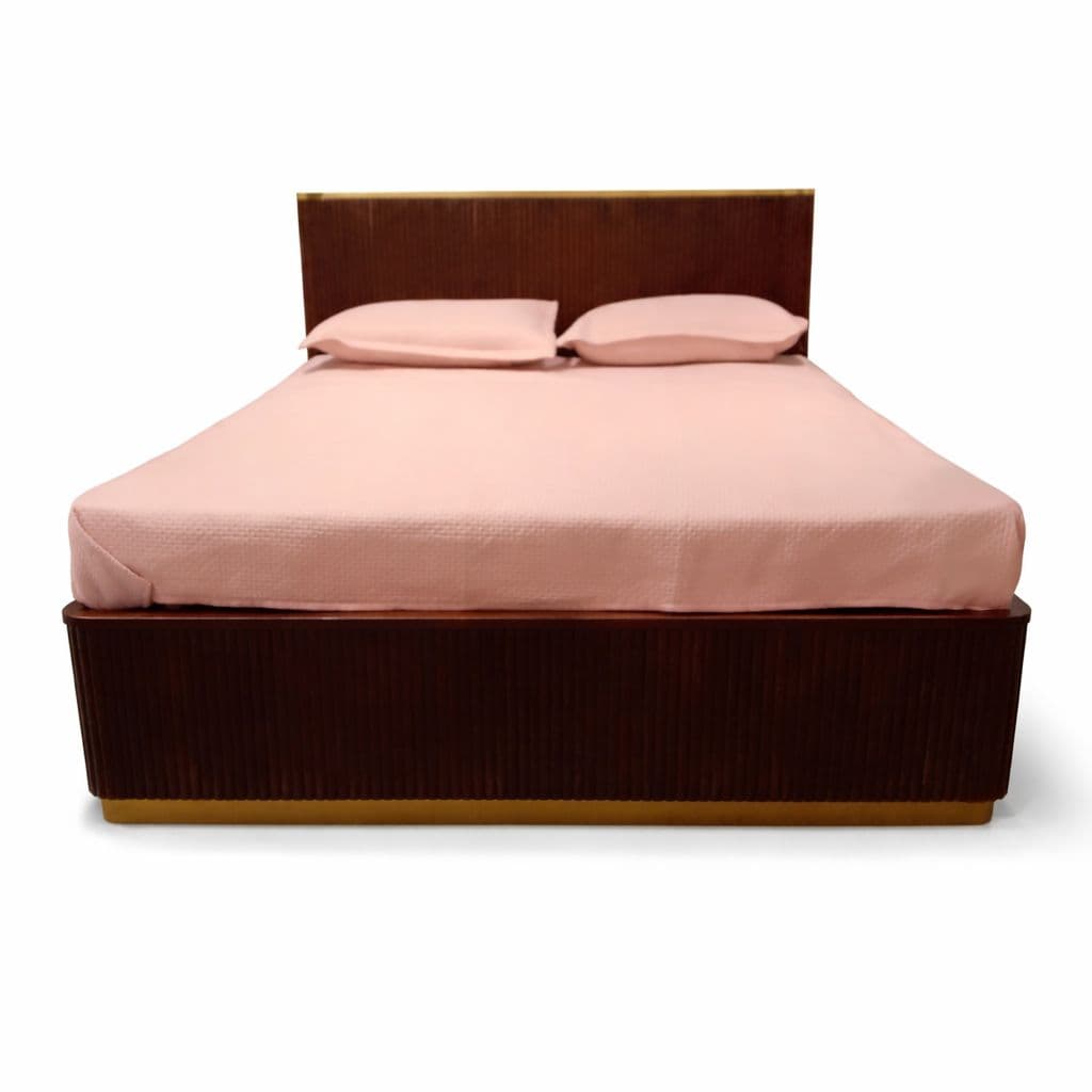 Image 3 for Fluted King Size Without Storage ( Acacia Wood, Brown)(WF)