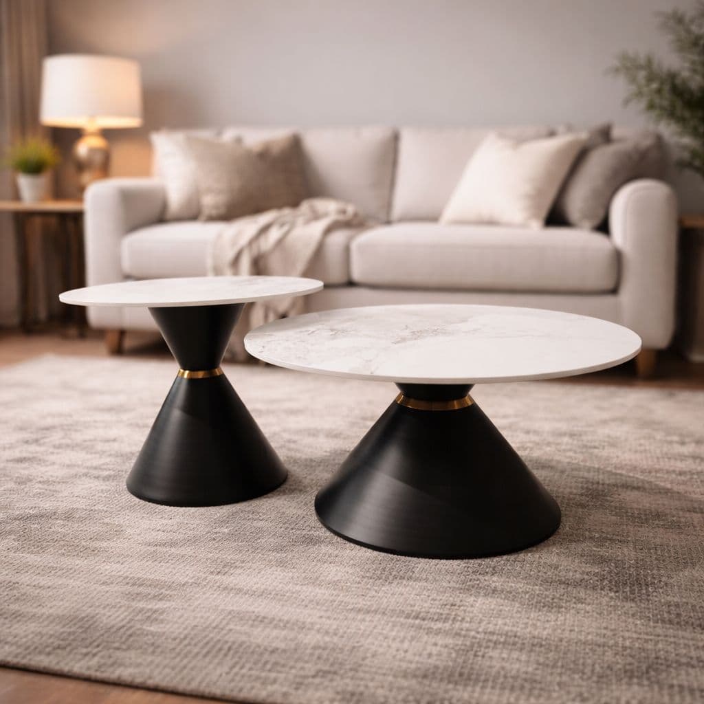 A42 Centre Table Ceramic Base Metal (WH)