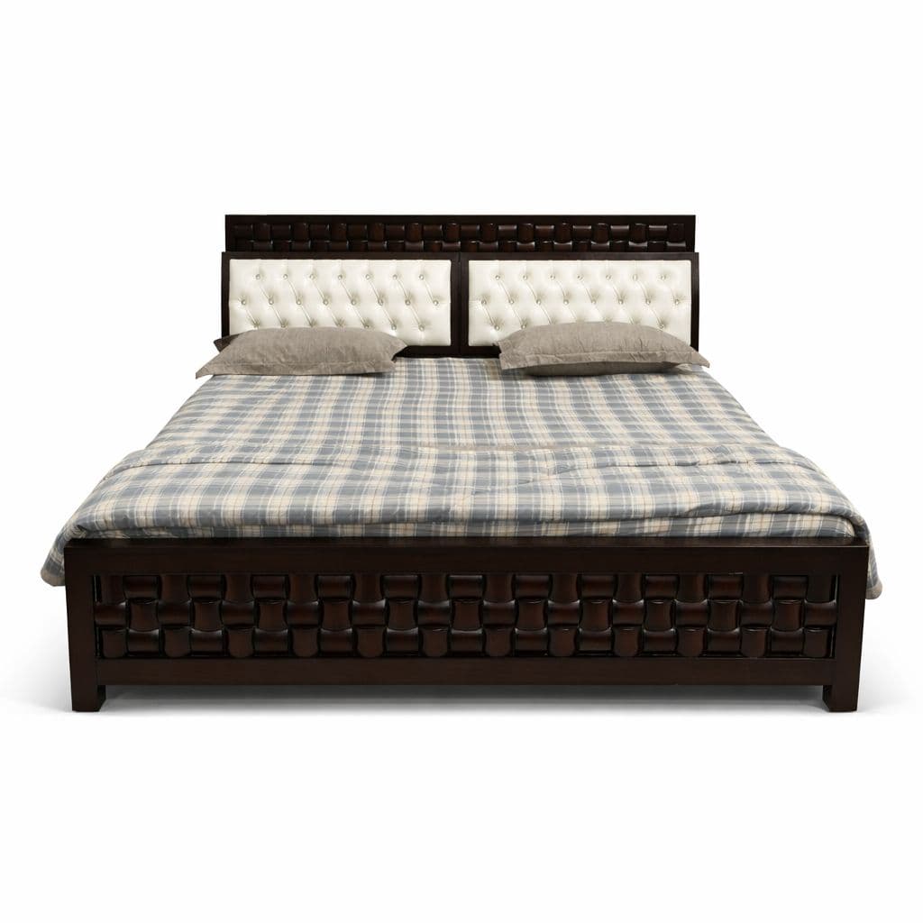 Image 3 for Boston King Sized Bed with Drawer Storage (Block Board, Dark Brown) (SKN)(BTM)