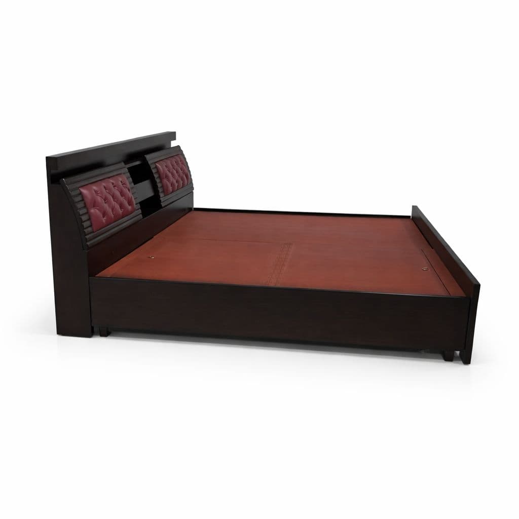 Image 10 for Bahubali King Sized Bed with Bed Box and Drawer Storage (Block Board, Brown)(EC)(WF)(BS-BTM)(BS- BSK)(KORA)
