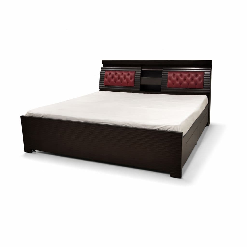 Image 5 for Bahubali King Sized Bed with Bed Box and Drawer Storage (Block Board, Brown)(EC)(WF)(BS-BTM)(BS- BSK)(KORA)